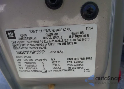 2005 GMC Yukon Slt z USA, uszkodzony, nr VIN 1GKEC13T15R182792